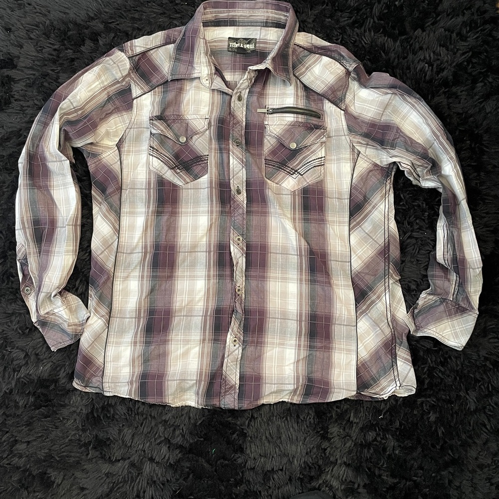 Y2K vintage plaid long sleeve